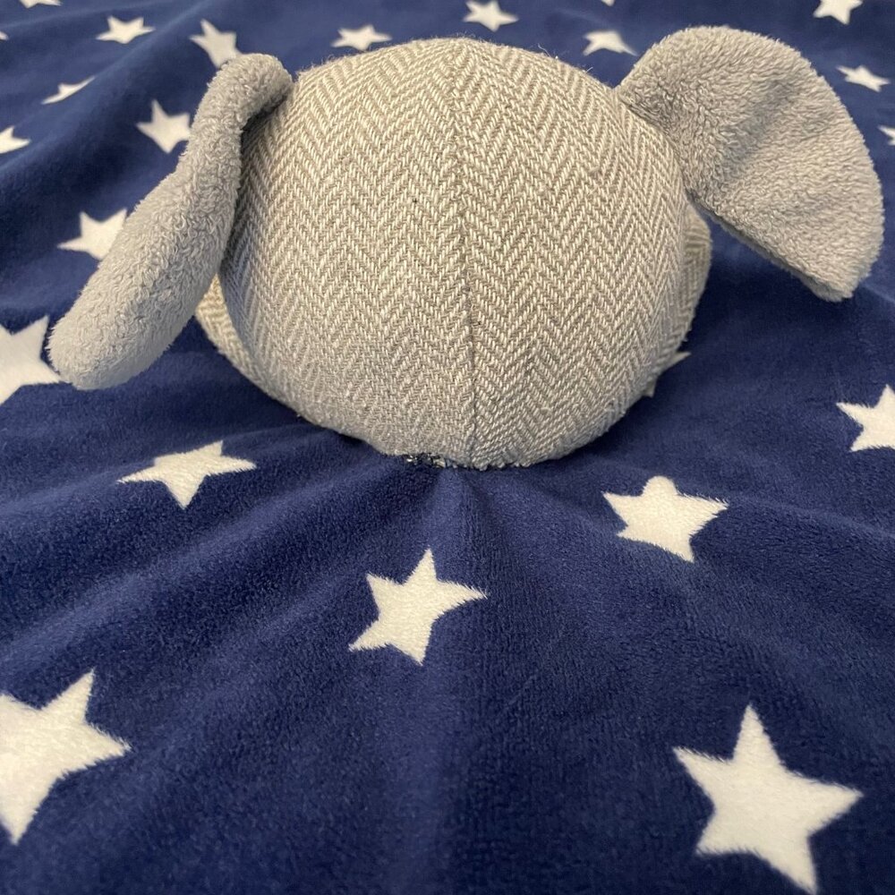 Cloud Island Gray Dog Blue Security Blanket White Stars Lovey 29x28.5” - Picture 7 of 14